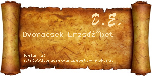 Dvoracsek Erzsébet névjegykártya